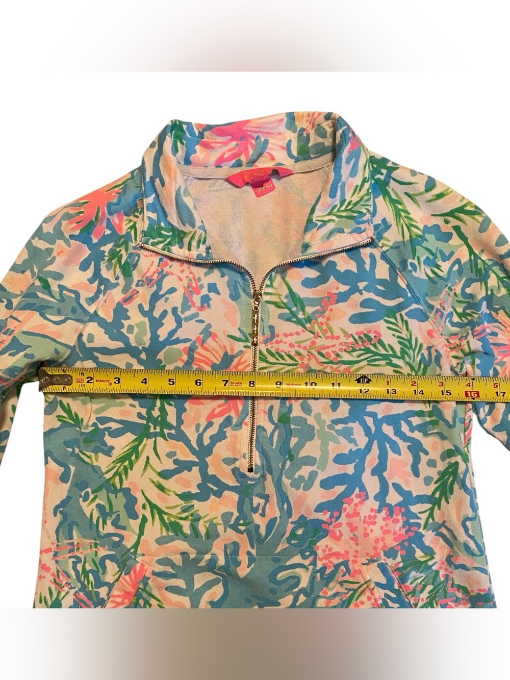 Lilly Pulitzer Women’s Quarter Zip Pullover Coral-Pastel Colors, Size XS - Picture 9 of 10